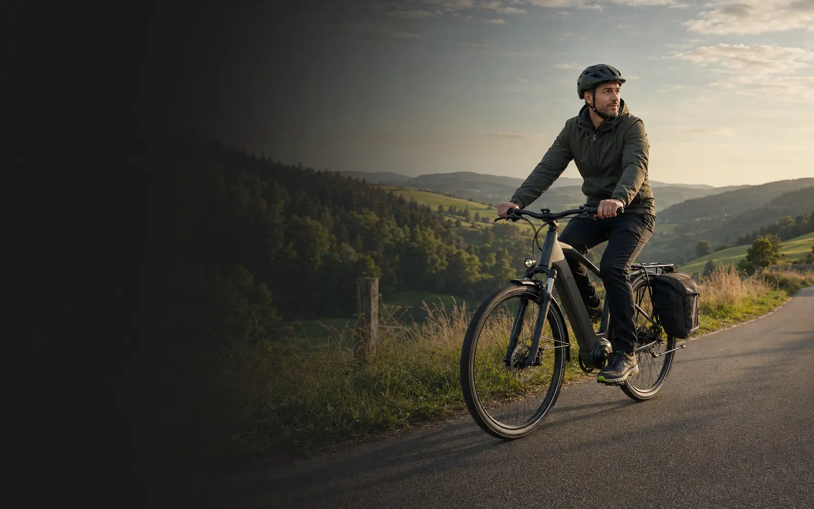 Trekking-E-Bike auf einer landschaftlichen Tour im Sauerland